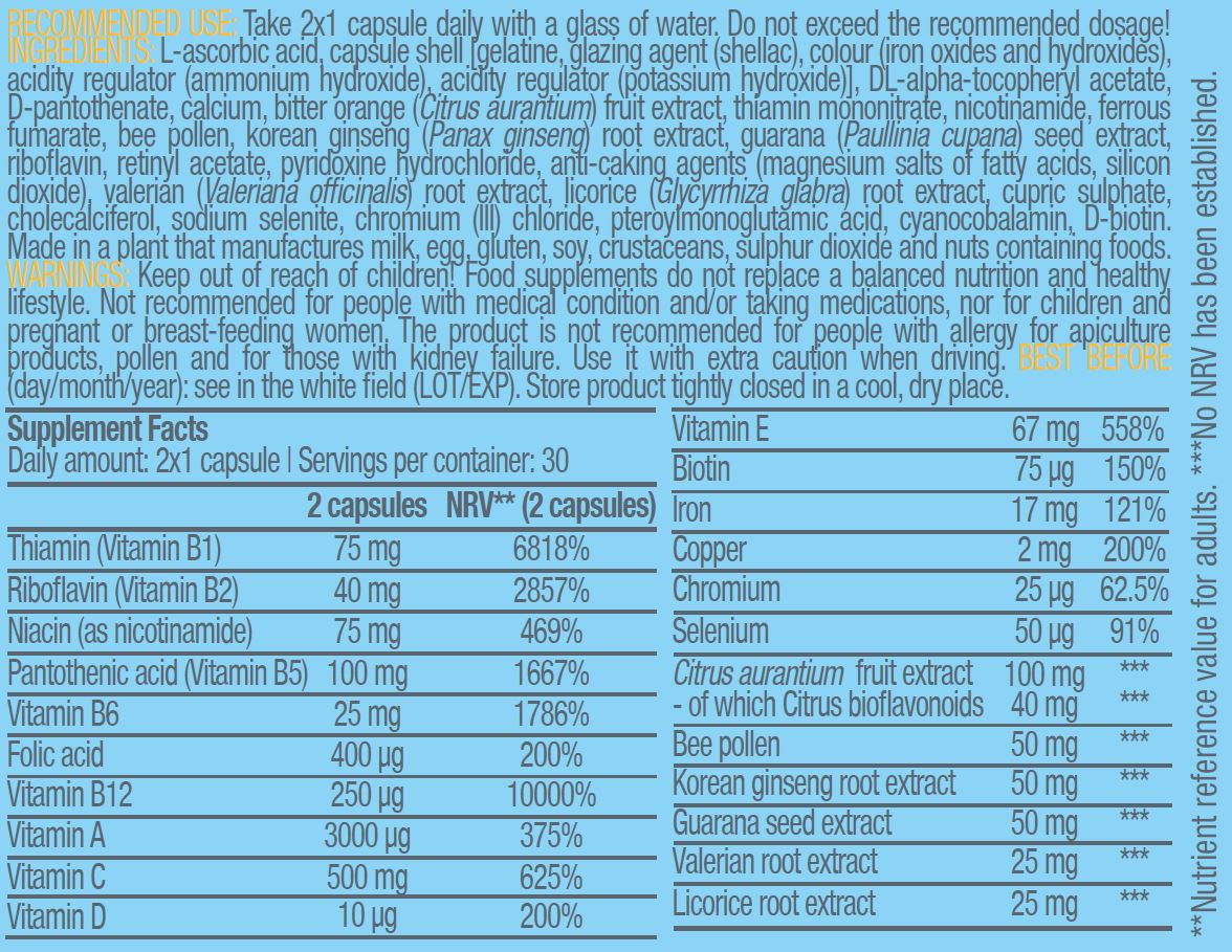 BioTech B-Complex 60 Tabletten – Ausgewogener Vitamin-B-Komplex für Energie und Stoffwechsel - King's Family Fitness