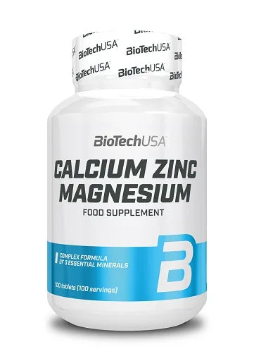 BioTech Calcium Zinc Magnesium - 100 Tabletten - King's Family Fitness