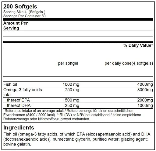 GN Triglyceride Omega 3 Sport Edition - 200 Softgels - King's Family Fitness