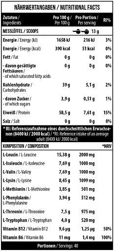 MST - BCAA & EAA 520g Zero - King's Family Fitness