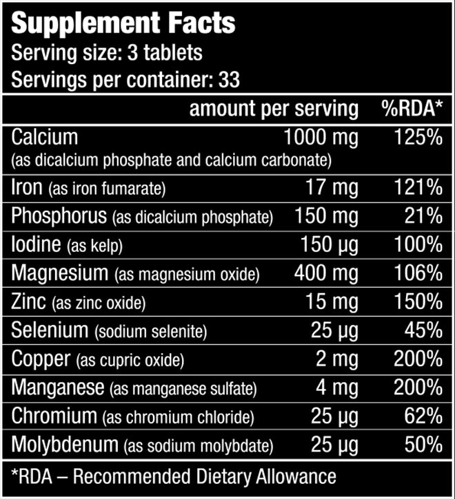 BioTech Multi Mineral Complex 100 Tabletten – Essenzielle Mineralien für Knochen, Muskeln und Stoffwechsel - King's Family Fitness