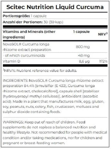 Scitec Liquid Curcuma 30 Kapseln - King's Family Fitness