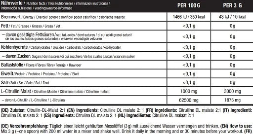 Sinob Core L-Citrullin Malat Pulver 300g Dose - King's Family Fitness